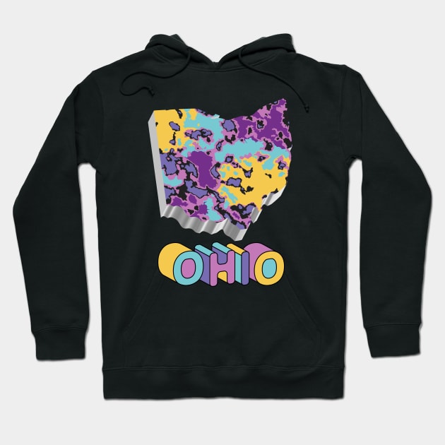 Ohio State Map Abstract Art Hoodie by Designoholic